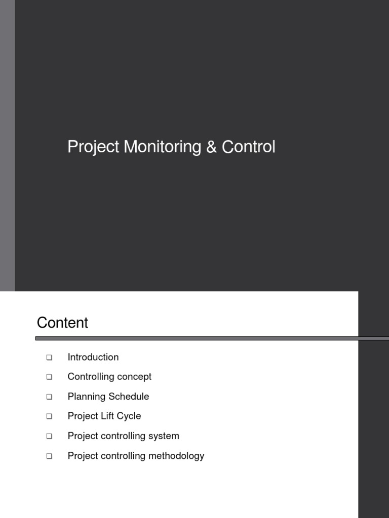 Project Monitoring & Control | PDF | Project Management | Business