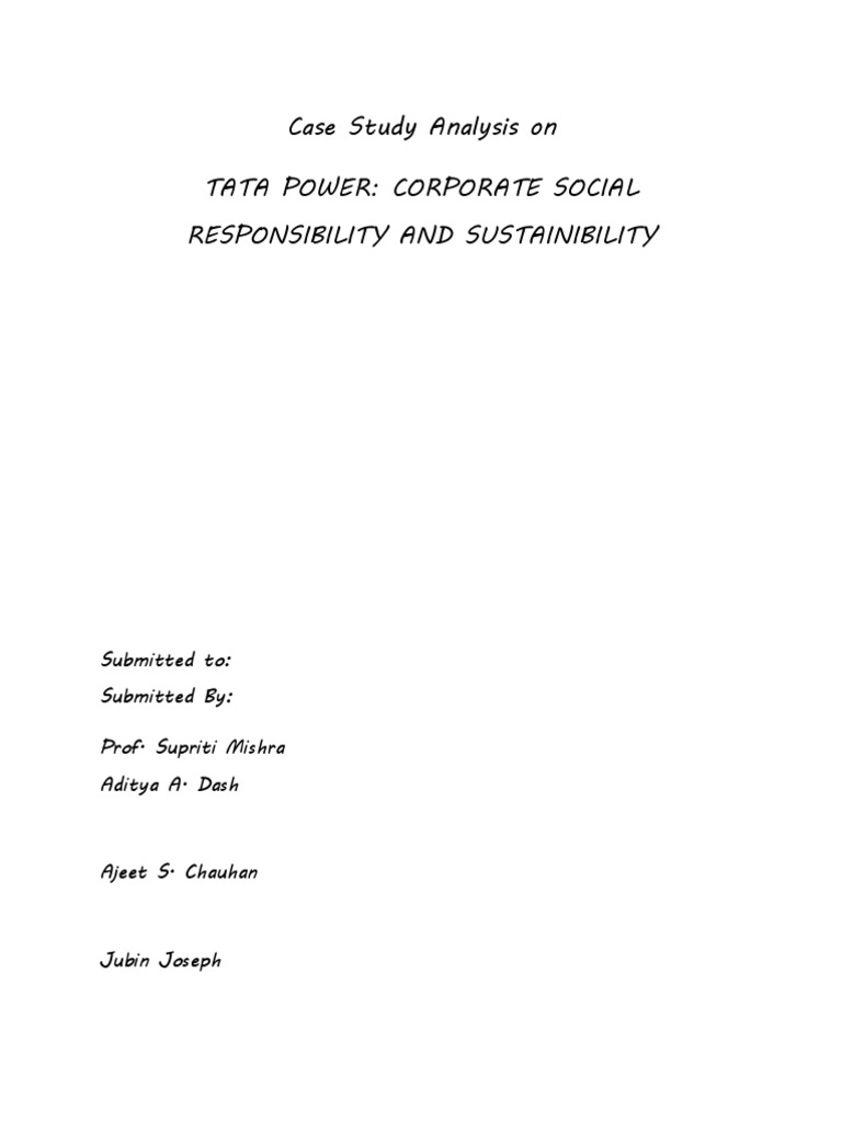 Tata Power: CSR and Sustainability Insights | PDF | Corporate Social ...
