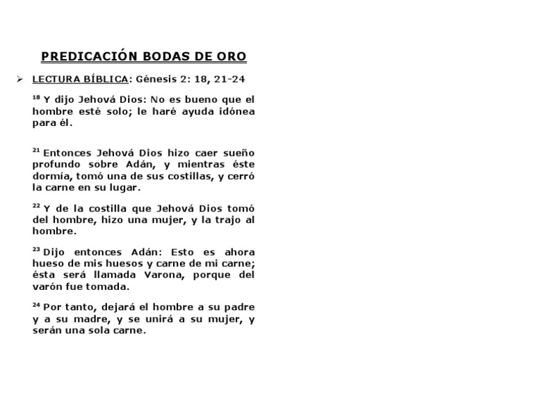 Predicación para Bodas de Oro | PDF
