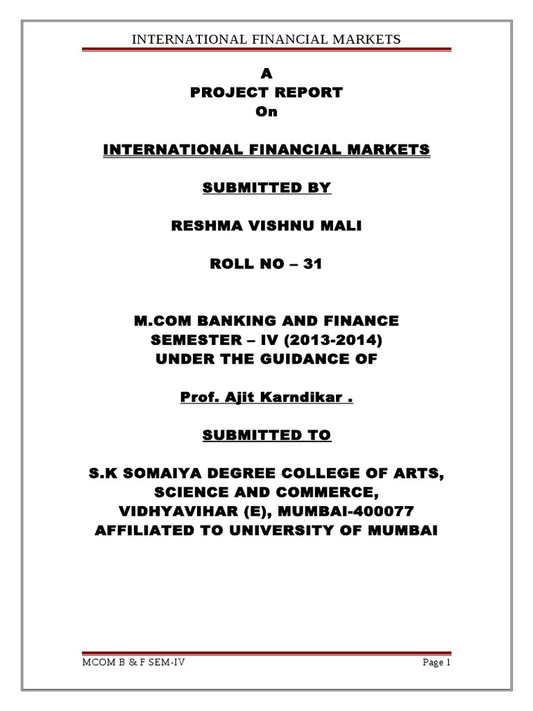 International Financial Markets Final | PDF | Financial Markets | Bonds ...