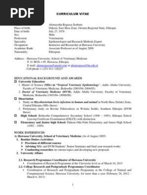 Alemayehu Regassa Senbetu Ethiopia Veterinary Physician - 
