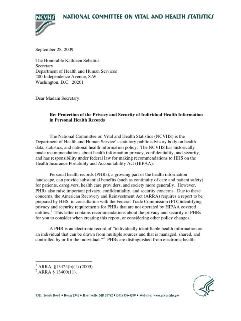 Personal Health Records Privacy And Security