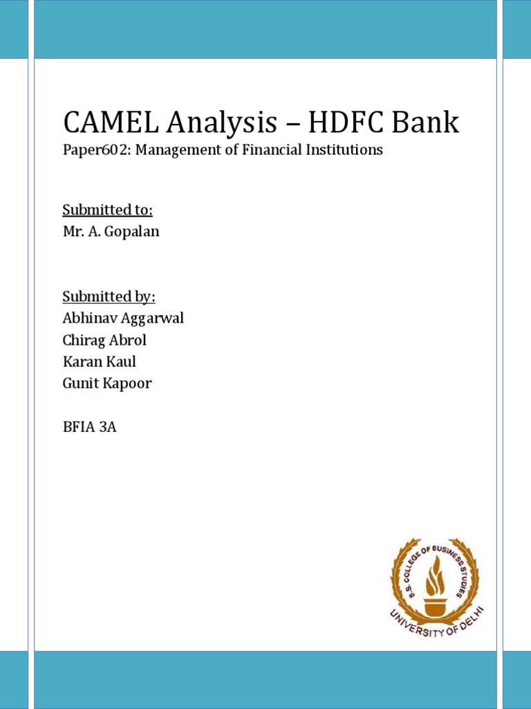 CAMEL Analysis PDF Market Liquidity Profit (Accounting)