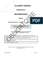 BAC-S Mathematiques 2013