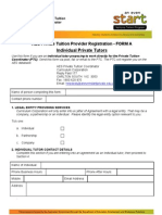 Form A - Individual Tutors Registration Form