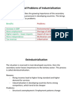 Benefits and Problems of Industrialisation