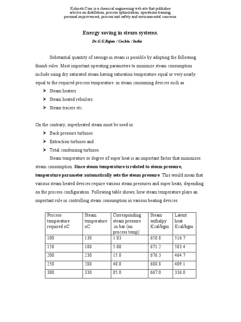 Optimizing Steam Systems for Energy Savings | PDF | Boiler | Combustion