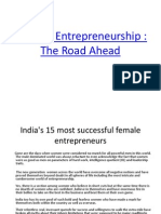 Women Entrepreneurship: The Road Ahead