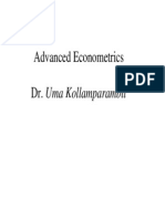 Basic Econometrics Revision - Econometric Modelling