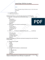 Placement Paper 2010 For Accenture: APTITUDE TEST (Verbal)