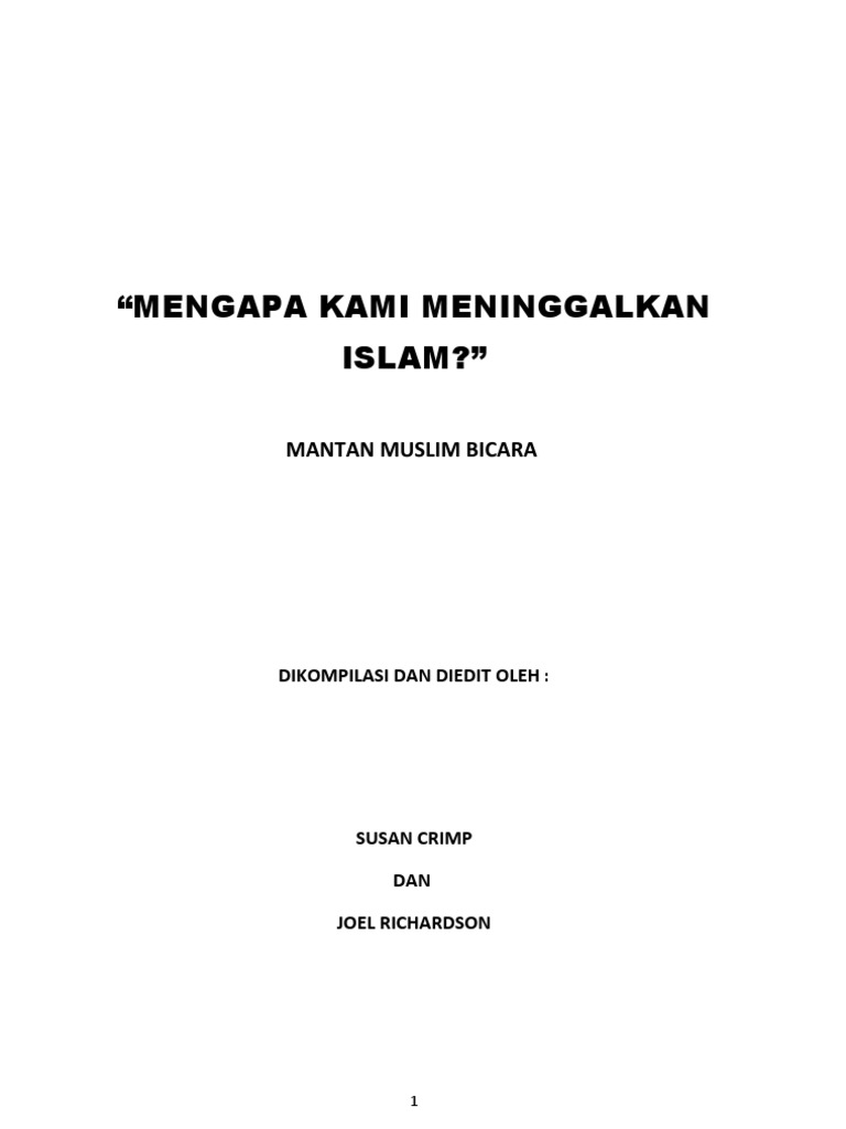 Mengapa Kami Meninggalkan Islam