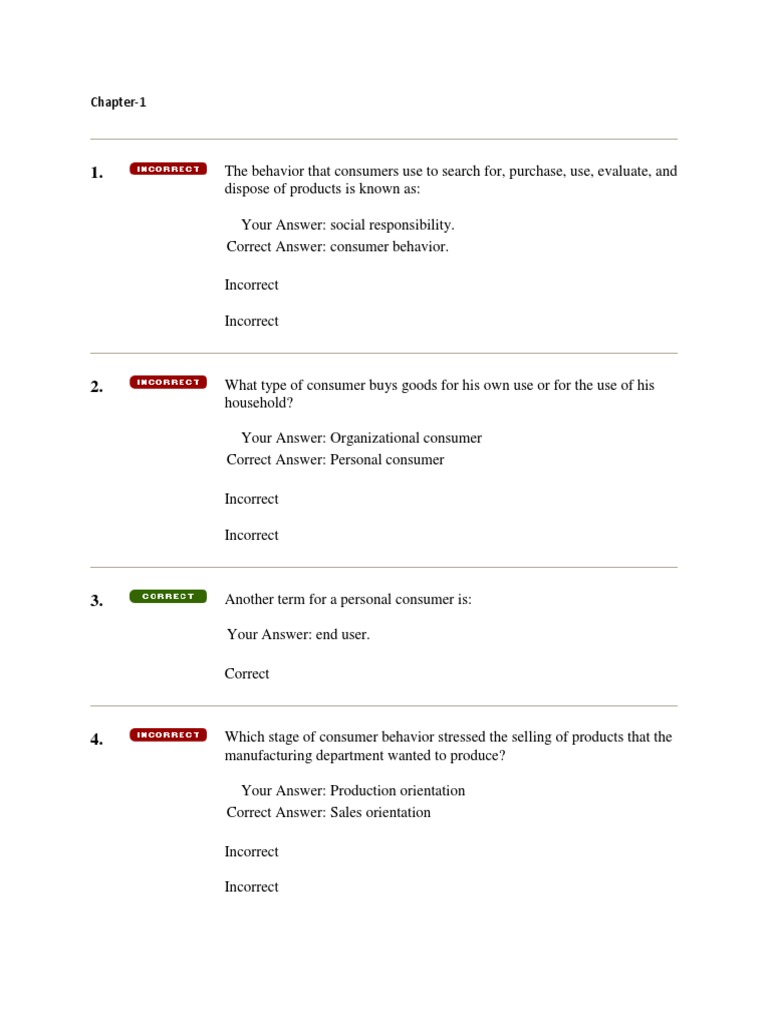 Consumer Behavior MCQ | PDF | Consumer Behaviour | Behavior