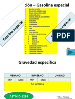 Especificación - Gasolina Especial