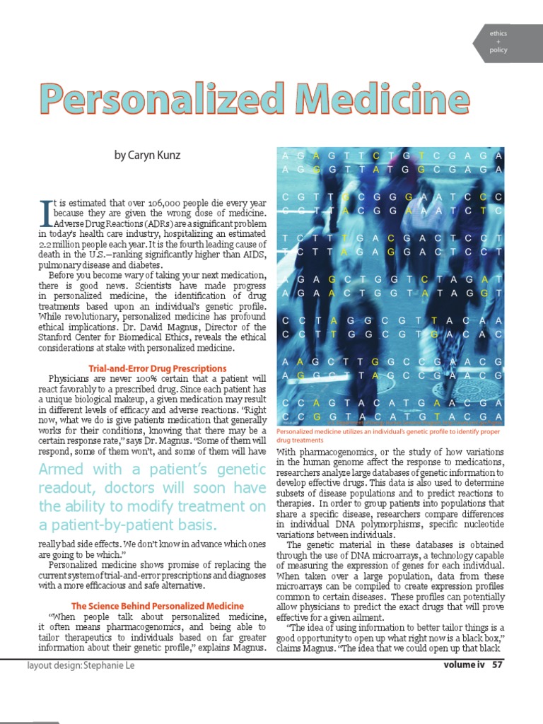 Personalized Medicine PDF Personalized Medicine Pharmacogenomics