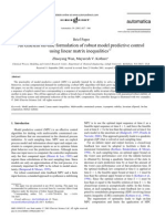 An E!cient O"-Line Formulation of Robust Model Predictive Control Using Linear Matrix Inequalities