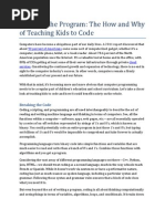 Get With The Program The How and Why of Teaching Kids To Code