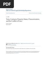 Torts, Contracts, Property, Status, Characterization, and the Conflict of Laws, 59 Columbia Law Review 440 (1959)