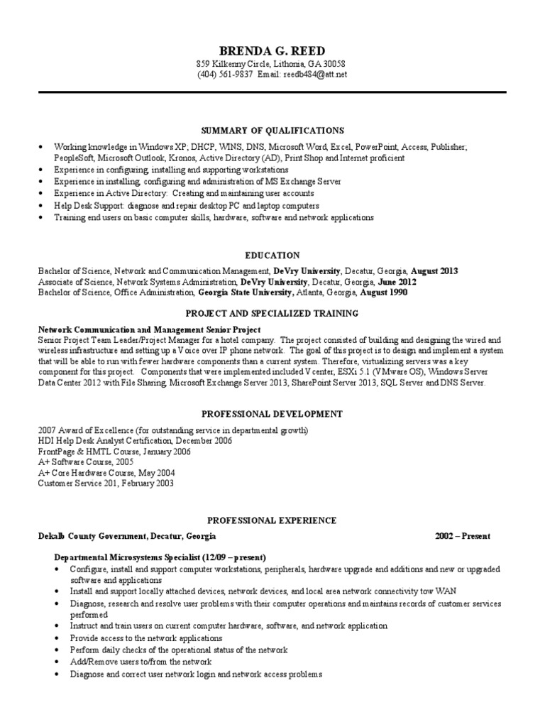Resume Brendareed61813 Surgical Specialties Medicine