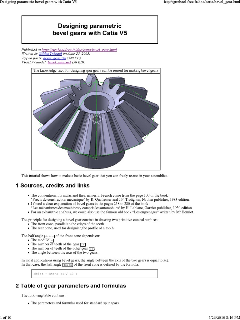 Bevel Gear PDF Gear Differential Geometry