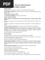 Binc Syllabus For Paper-Ii Binc Bioinformatics Syllabus - Advanced