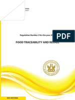 Food Traceability and Recall: Regulation Number 3 For The Year 2008