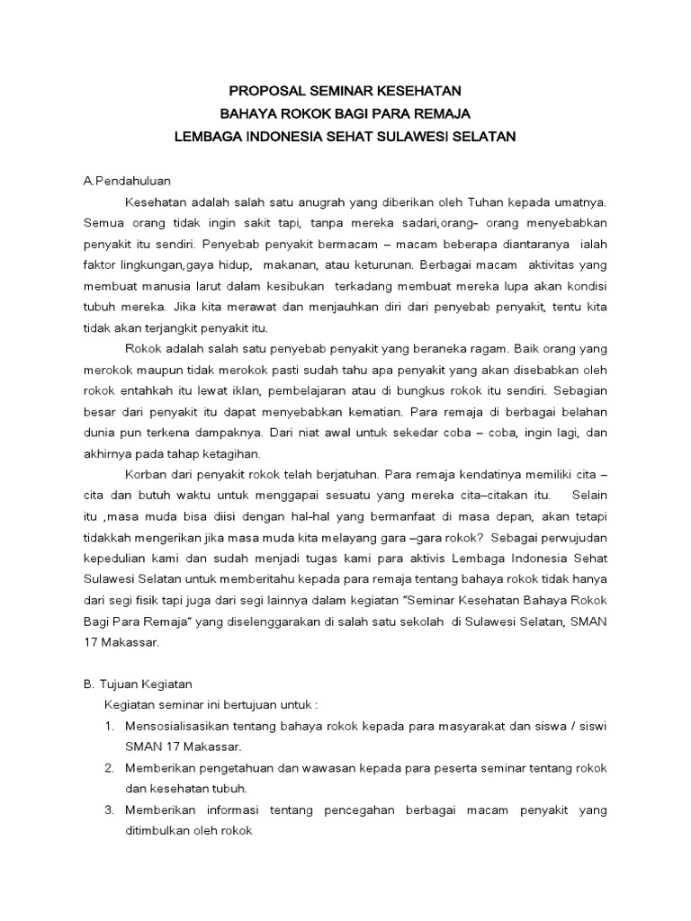 Contoh Proposal Seminar Kesehatan PDF