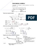 Vigas Simples - Exemplo - Viga Biapoiada Com Balanco A Direita Submetida A Uma Forca Transversal Uniformemente Distribuida