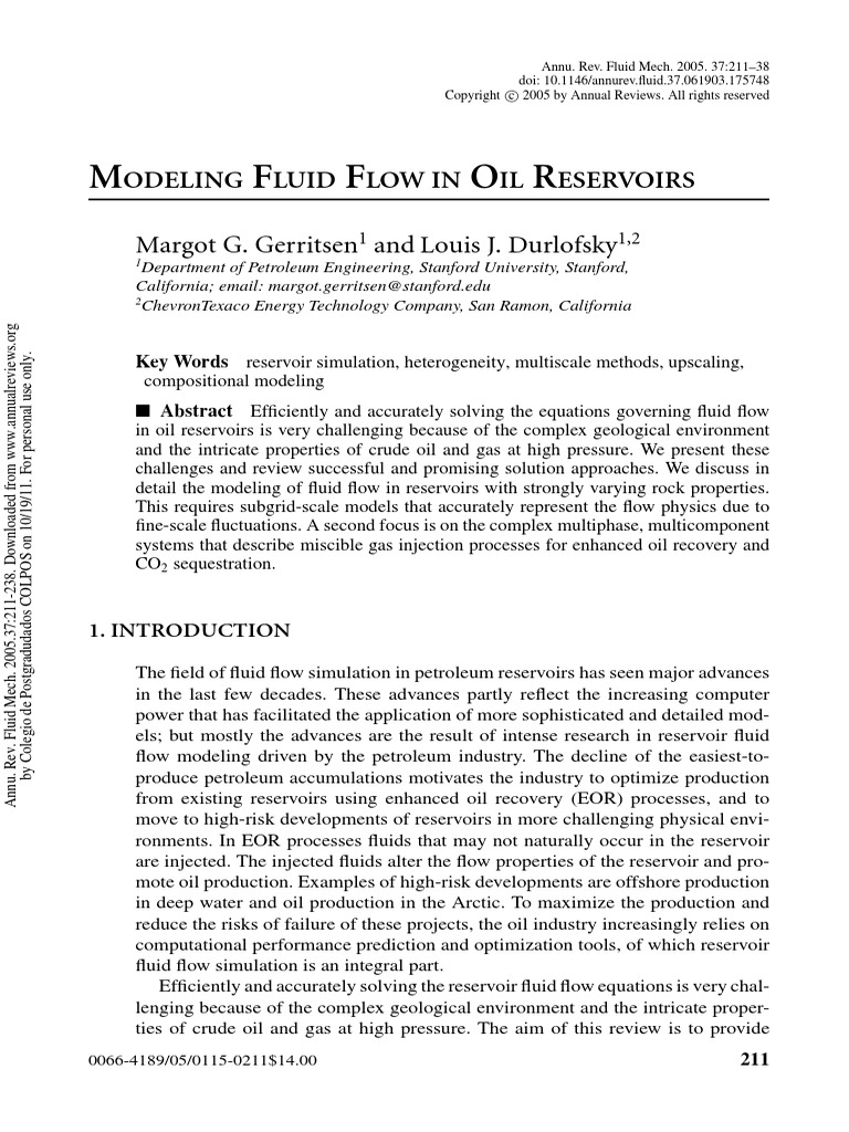 Fluid Flow in Oil Reservoirs | PDF | Enhanced Oil Recovery | Petroleum ...