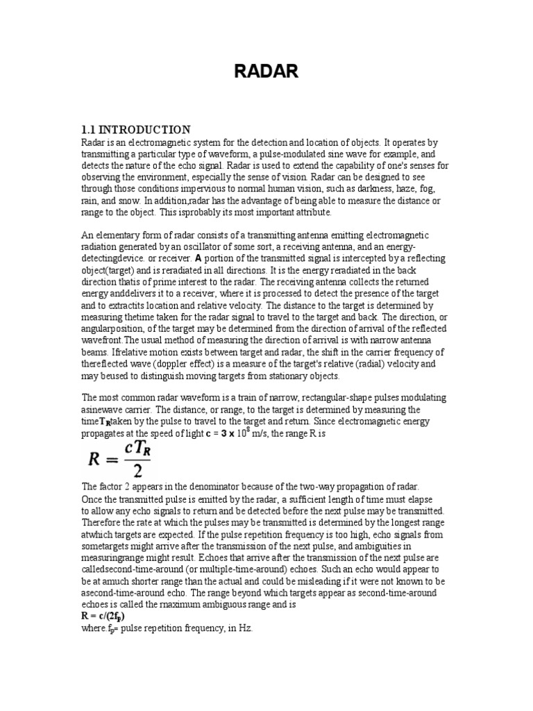 Radar | PDF | Radar | Cathode Ray Tube