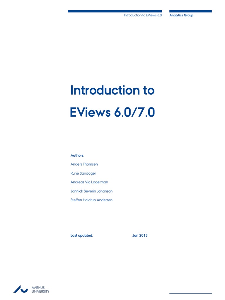 EViews 6.0 User Guide and Tutorials | PDF