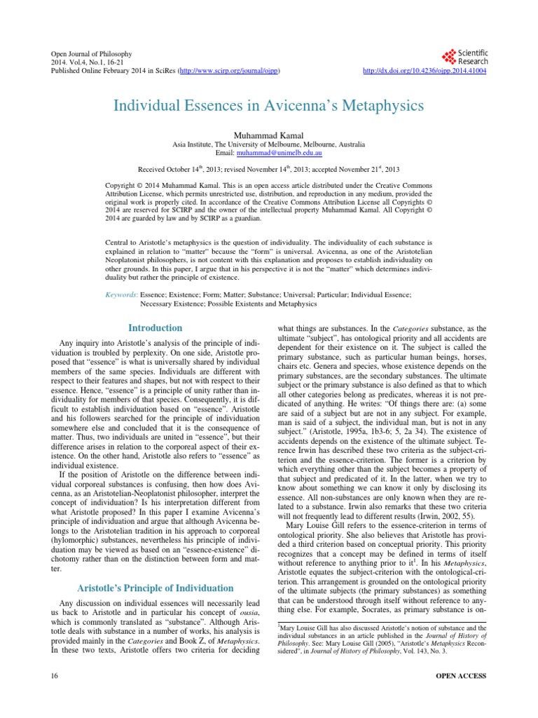 metaphysical essence