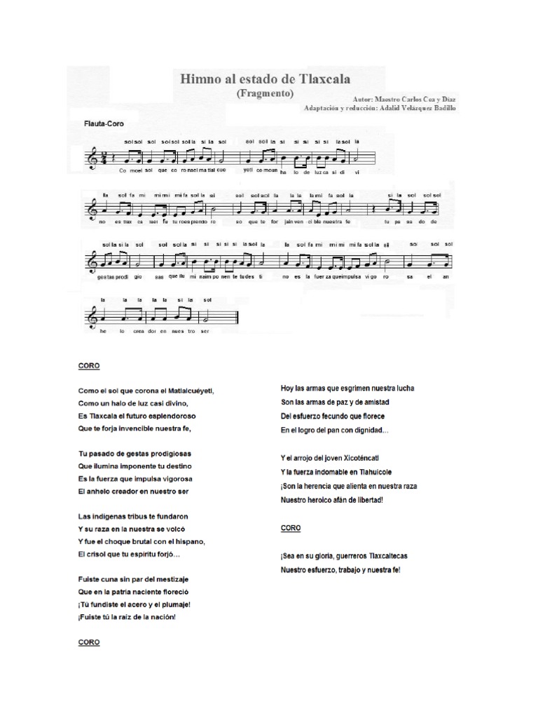 Himno A Tlaxcala (Reducción) PDF