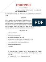 Convocatoria A La 3a Asamblea Municipal Comondu