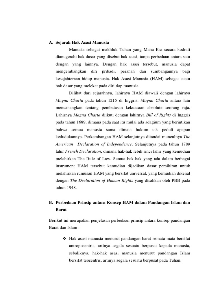 Hak Asasi Manusia Dalam Islam  PDF