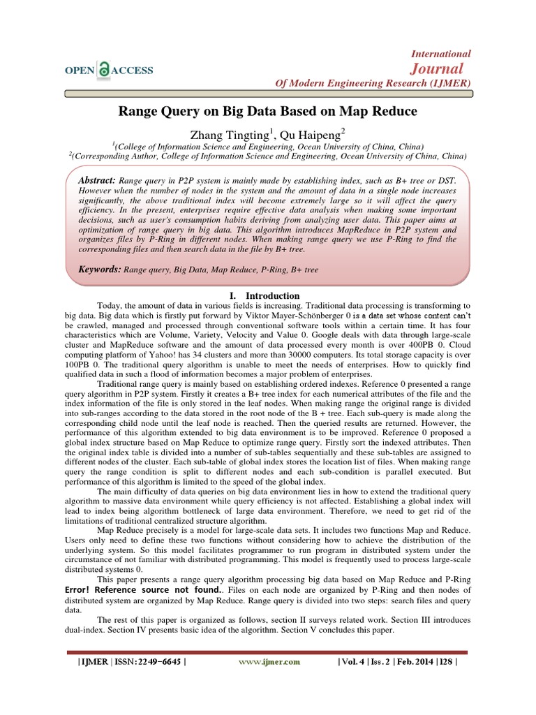 Optimizing Range Queries with MapReduce | PDF | Database Index | Map Reduce