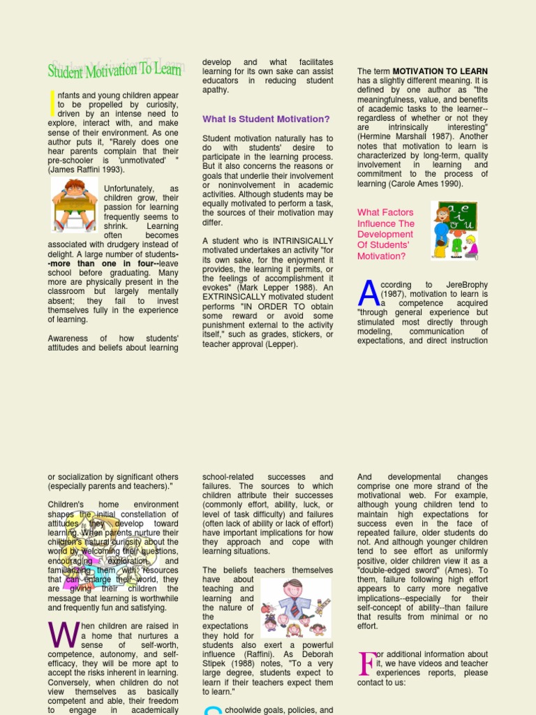 Enhancing Student Motivation to Learn | PDF | Motivation | Motivational