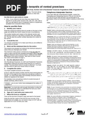 Notice to Vacate to Tenants of Rented Premises