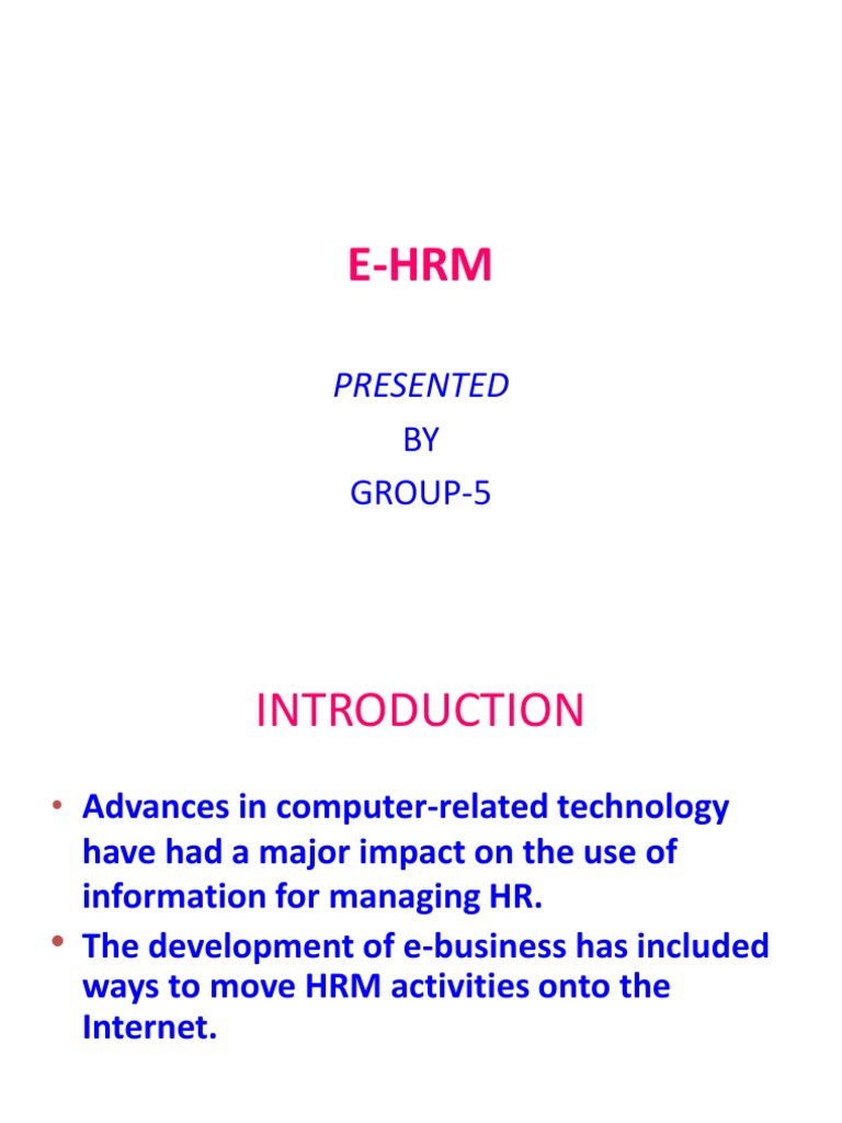 E-HRM | Human Resource Management | Employment