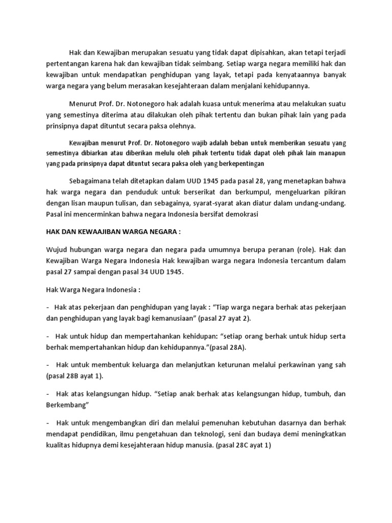 Hak Dan Kewajiban Merupakan Sesuatu Yang Tidak Dapat Dipisahkan