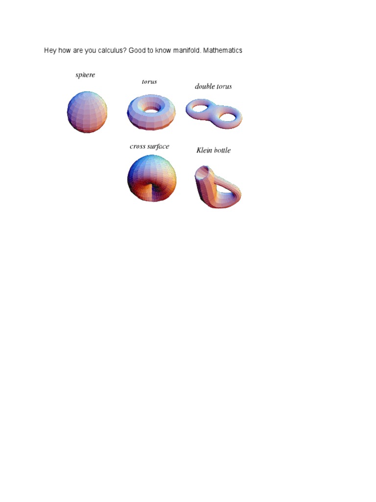 Hey How Are You Calculus? Good To Know Manifold. Mathematics | PDF