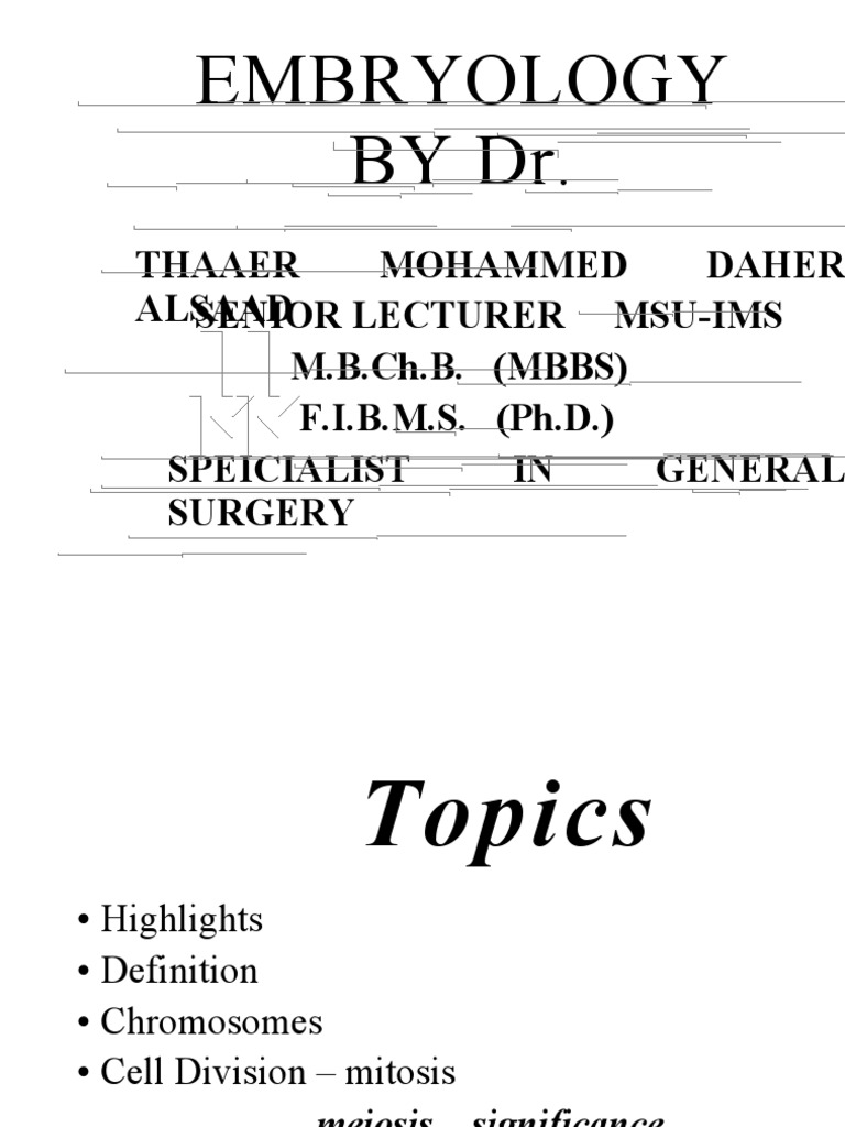 Understanding Embryology Basics | PDF | Meiosis | Mitosis