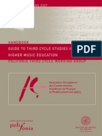 Aec Handbook Guide to Third Cycle Studies in Higher Music Education En