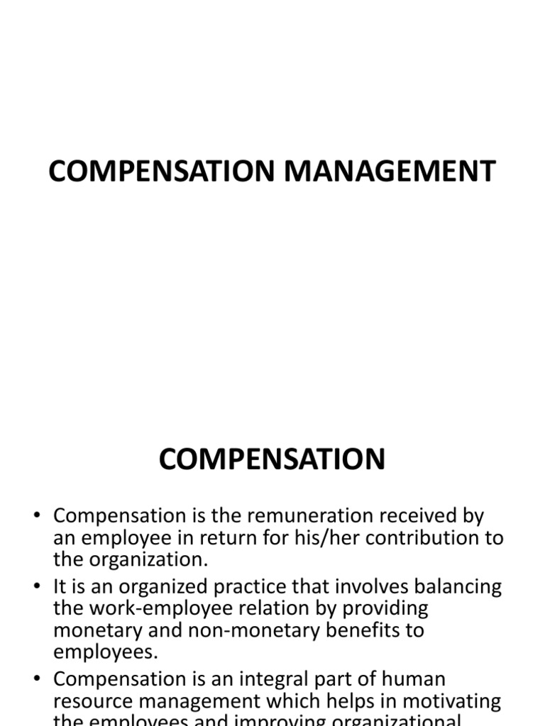 Compensation Management Overview | PDF | Employee Benefits | Employment
