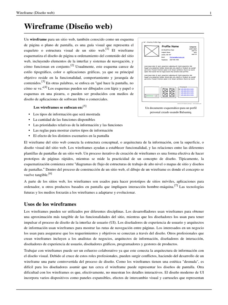 Guía sobre Wireframes en Diseño Web | PDF | Diseño de comunicacion ...