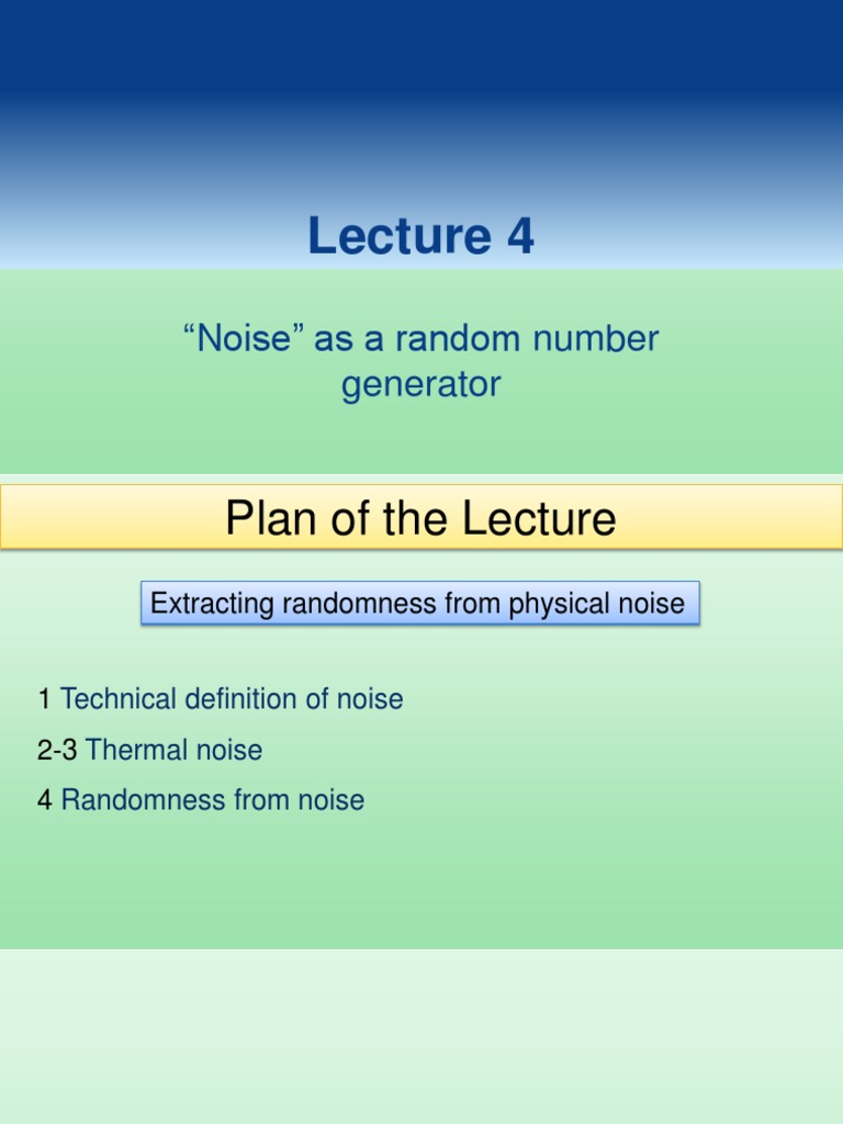 Extracting Randomness from Thermal Noise | PDF | Spectral Density ...