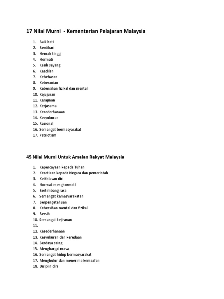17 Nilai Murni Pdf
