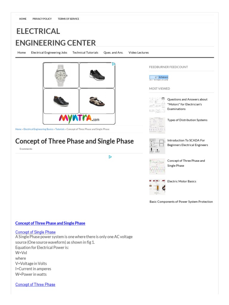 Concept of Three Phase and Single Phase - Electrical Engineering Center ...