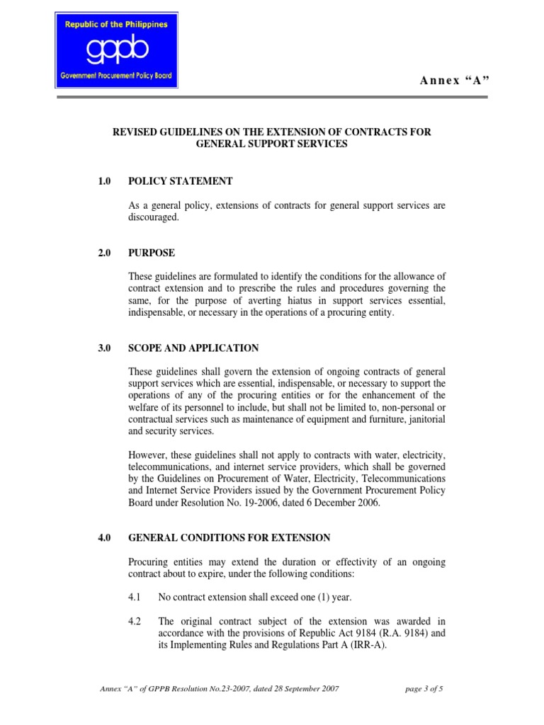 Guidelines for Contract Extensions | PDF