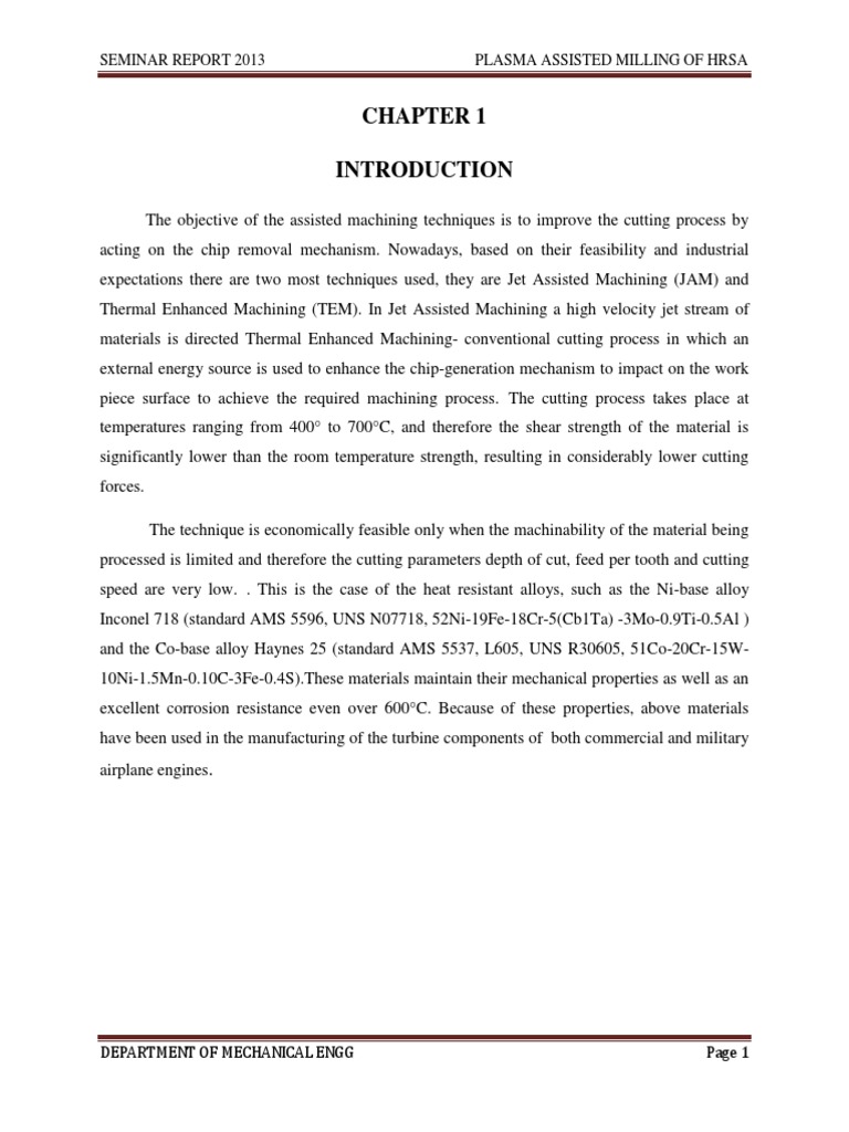 Seminar Report PDF Machining Electric Arc