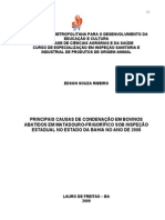 Principais causas de condenação em bovinos abatidos no estado da Bahia